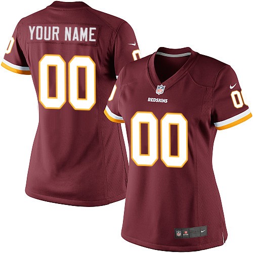 Women's Elite Nike Jersey Burgundy Red Home - Customized NFL Washington Redskins